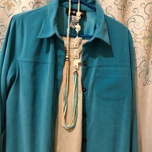 Faux Suede Button Down Shirt 🌺